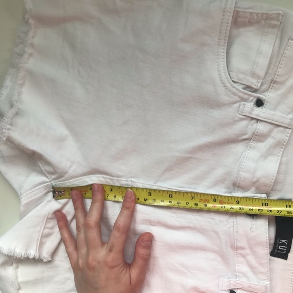 12 L KUT from the cloth white jean denim shorts - Picture 12 of 15